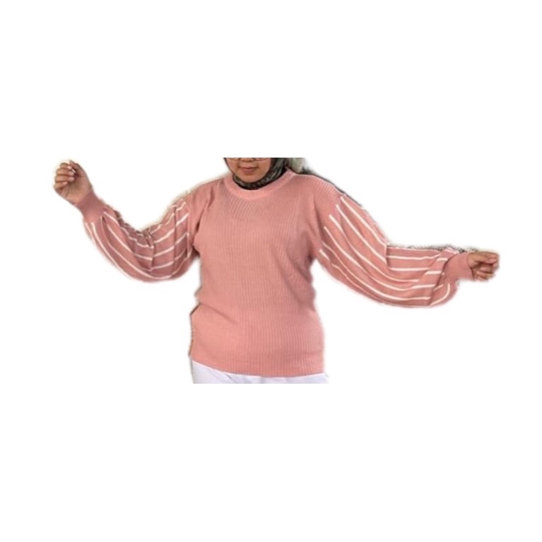 Reyna blaster tangan balon sweater rajut fashion wanita