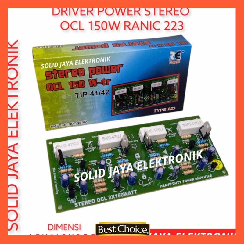 KIT DRIVER POWER OCL STEREO AMPLIFIER AMPLI 2x150W 300W RANIC 223