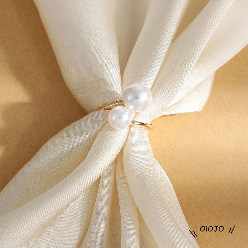 【COD】Gesper Syal Sutra Bahan Alloy Aksen Mutiara