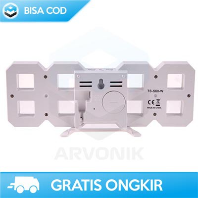 JAM MEJA DIGITAL LED AESTHETIC DEKORASI KAMAR TAFFWARE TS-S60-W ALARM