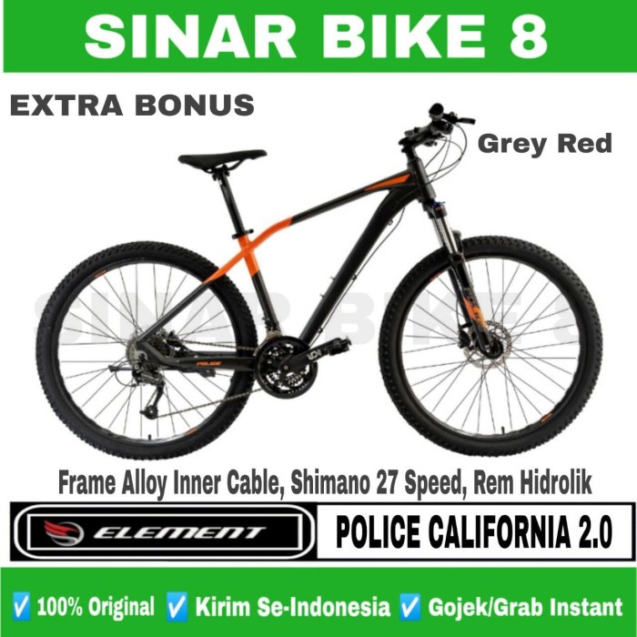 Sepeda Gunung Ukuran 27.5 Inch MTB ELEMENT POLICE CALIFORNIA 2.0 Alloy 27 Speed