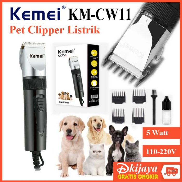 KEMEI CW11 Pet Clipper Listrik Alat Cukur Potong Bulu Hewan Anjing Kucing Kelinci KM CW11 KMCW11