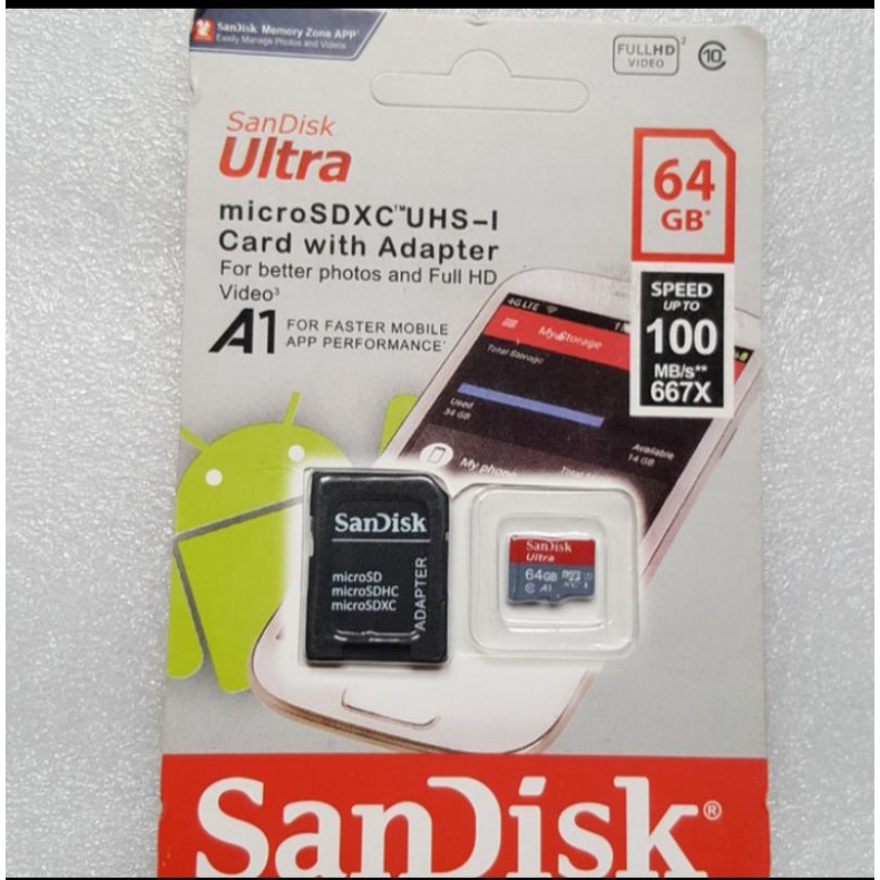 HOT PROMO MEMORY CARD MICRO SD SANDISK ULTRA 10 64GB