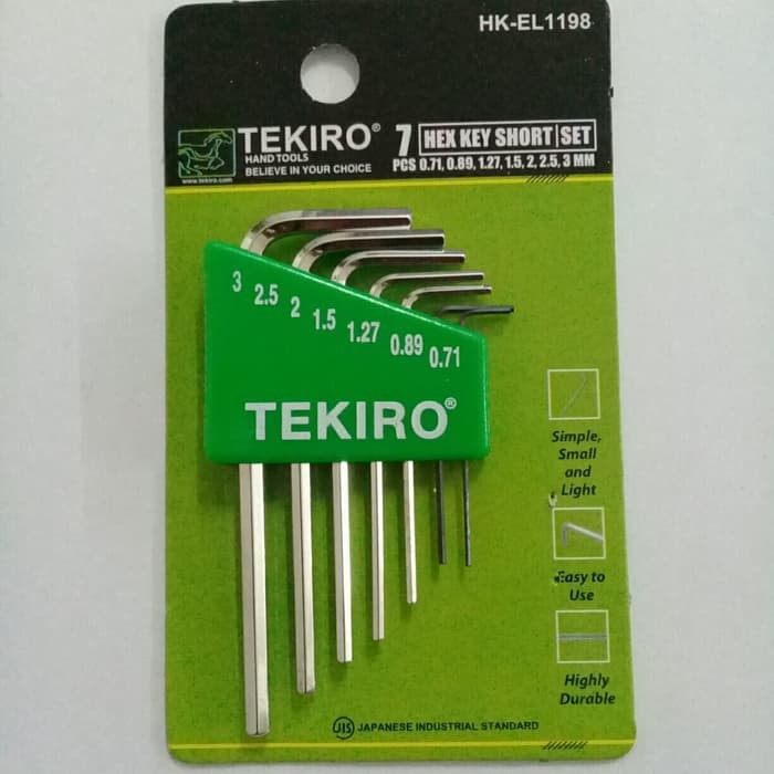 Tekiro Hex Key Short / Kunci L Set Mini Electronik 7 Pcs