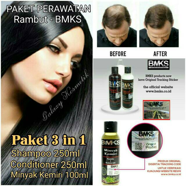 [COD] 3in1 Paket Penumbuh Rambut Shampo+Kondisioner+Minyak Ampuh dalam 2 Minggu | BMKS Kemiri BPOM