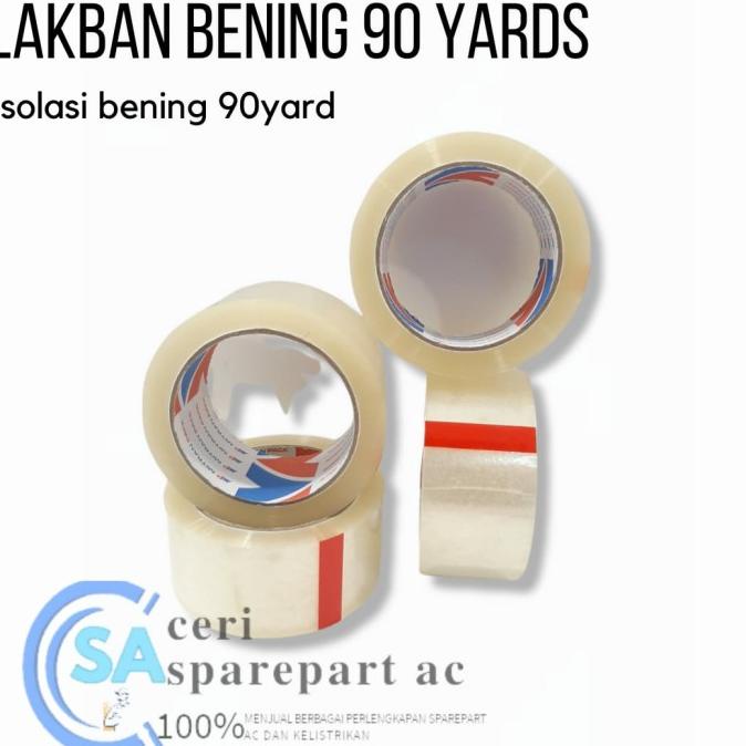 +%+%+%] LAKBAN ISOLASI BENING 90 YARD putih plastik