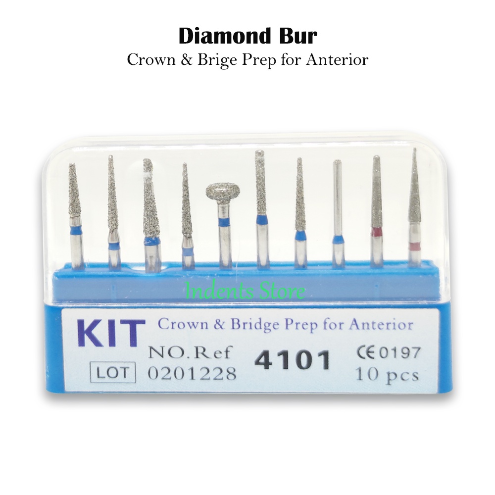 Dental Diamond Bur Preparasi Crown Bridge for Anterior