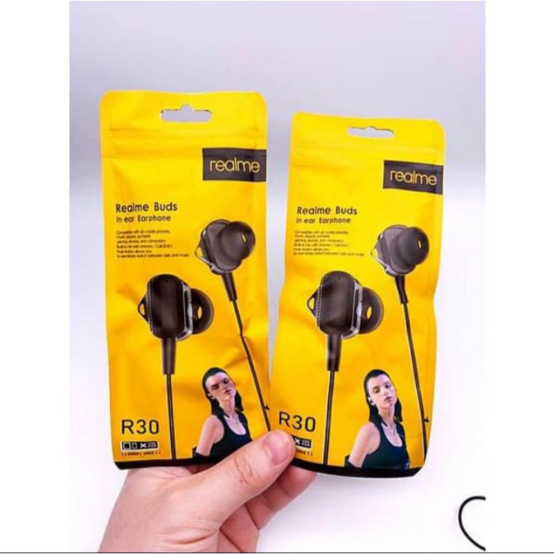 HEADSET HANDSFREE REALME R30 BUDS ORIGINAL EXTRA BASS HIGH