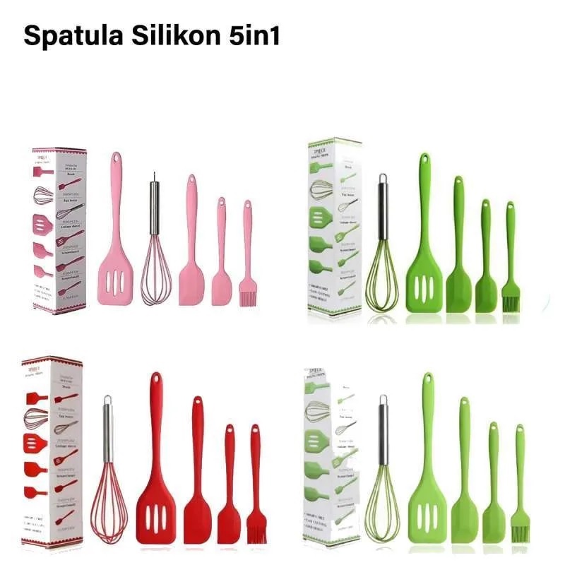 Spatula Silikon 5 in 1 / Spatula Tahan Panas / Sepatula Silikon