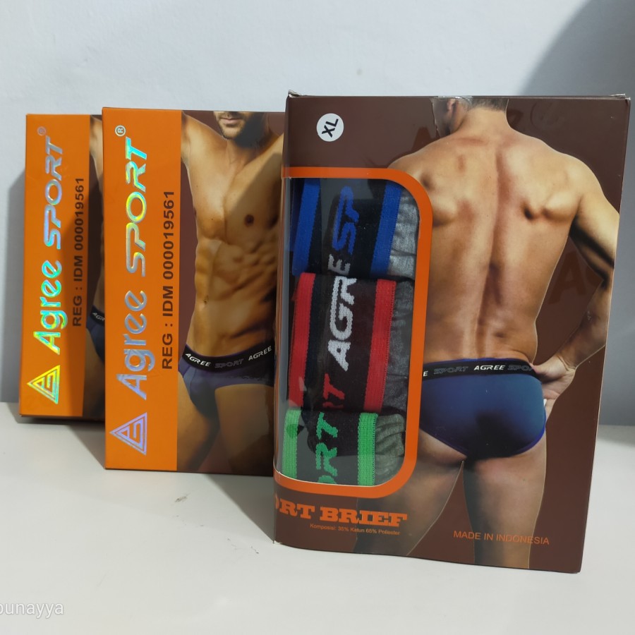 3 Pcs Celana Dalam Pria AGREE SPORT CD Underwear Pakaian Dalam AB11AGSJE