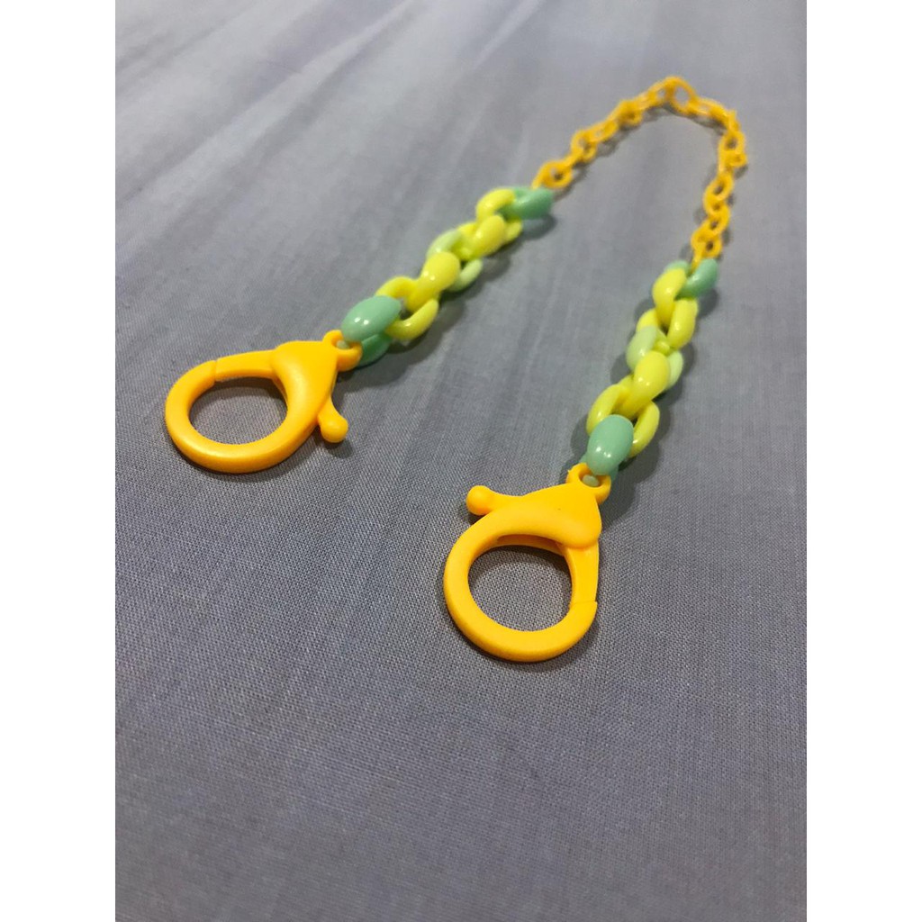 Kait masker anak bahan clasp dan rantai plastik Yellow untuk gantung masker