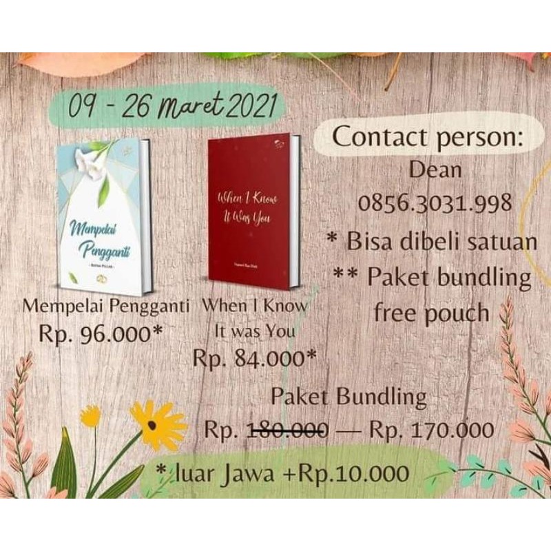 Bundling buku lebih murah Pengantin pengganti dan When I Know it was You