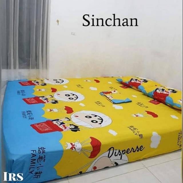 SPREI SINCHAN bahan katun disperse tebal halus tidak luntur