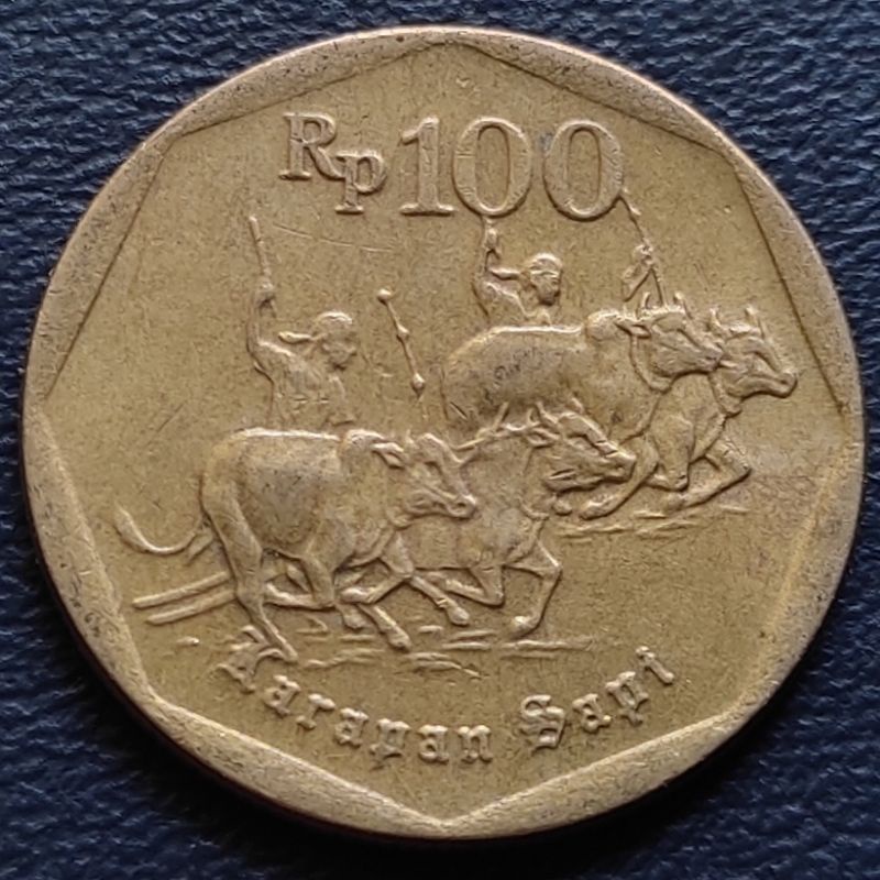 Uang Koin Kuno Lama 100 Rupiah Karapan Sapi Tahun Campur #Bekas