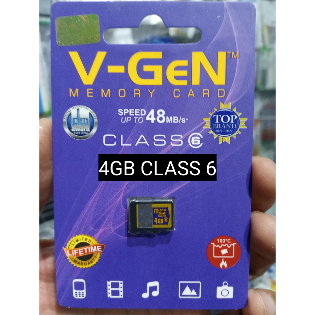 Memori card v-gen 4 gb original class 6