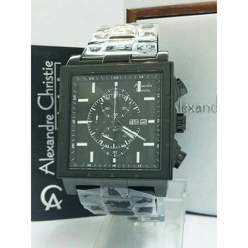 JAM TANGAN PRIA WANITA    ALEXANDRE CHRISTIE AC6460 / AC 6460 ALL BLACK ORIGINAL