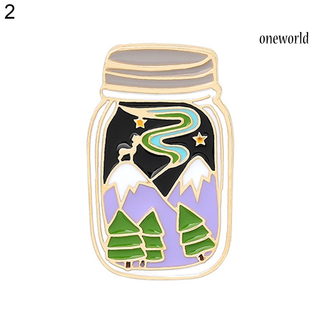 OW@ Cartoon Enamel Pin Ink Bottle Brooch Lapel Coat Jar Badge Clothing Accessories