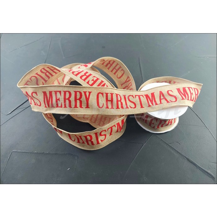 

Pita Natal Christmas-Coklat -Kanvas -Tulisan MerryChristmas;Lebar6.3cm