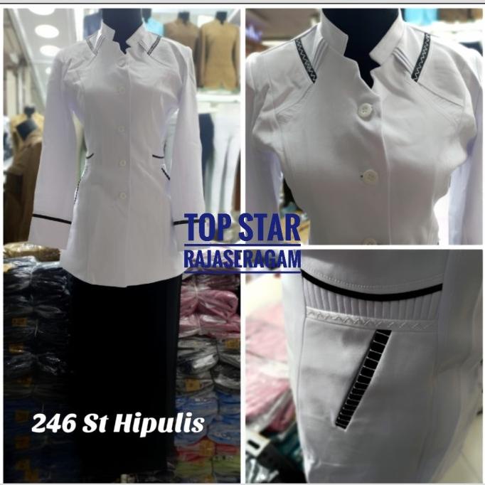 Blazer Putih Wanita, Seragam Putih Cewek, Seragam Jas Putih (Atasan)