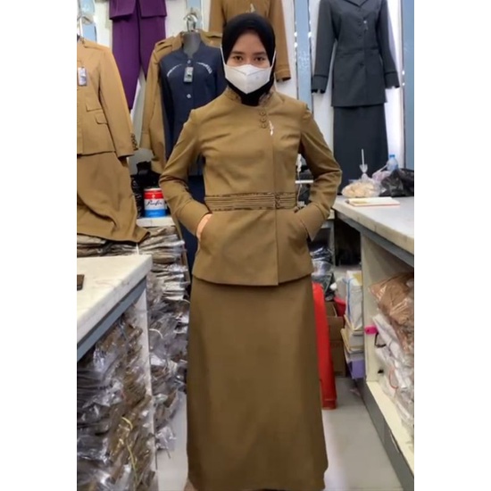 Seragam Princessfa / Seragam PNS / Seragam Pemda / Baju Pemda / Baju Pemda Wanita / Baju Keki Tua / Baju khaki tua / Seragam PNS keki tua / Seragam Khaki Tua / Khaki Tua Rok A / Baju PNS ASN / Baju Kerja / Baju PDH Pemda / Baju Guru