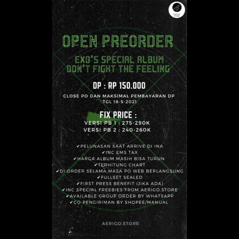 PO SPESIAL ALBUM EXO COMEBACK