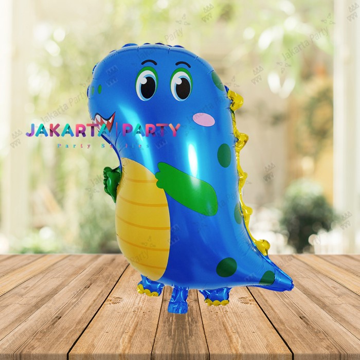 Balon Karakter Dino Cute Biru / Balon Dino Lucu / Balon Dino Kartun