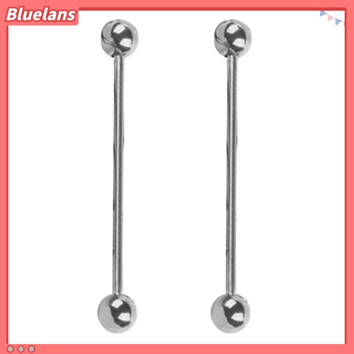 Bluelans 1Pair Unisex Punk Stainless Steel Barbell Long Tongue Rings Studs Body Piercing