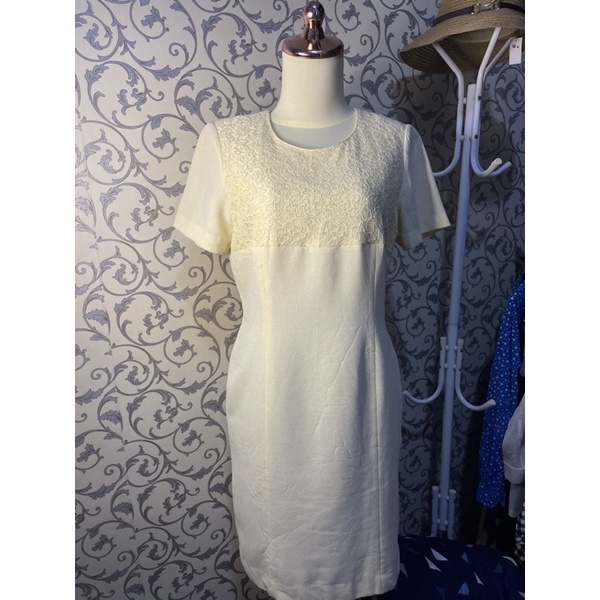 vintage dress formal white brukat