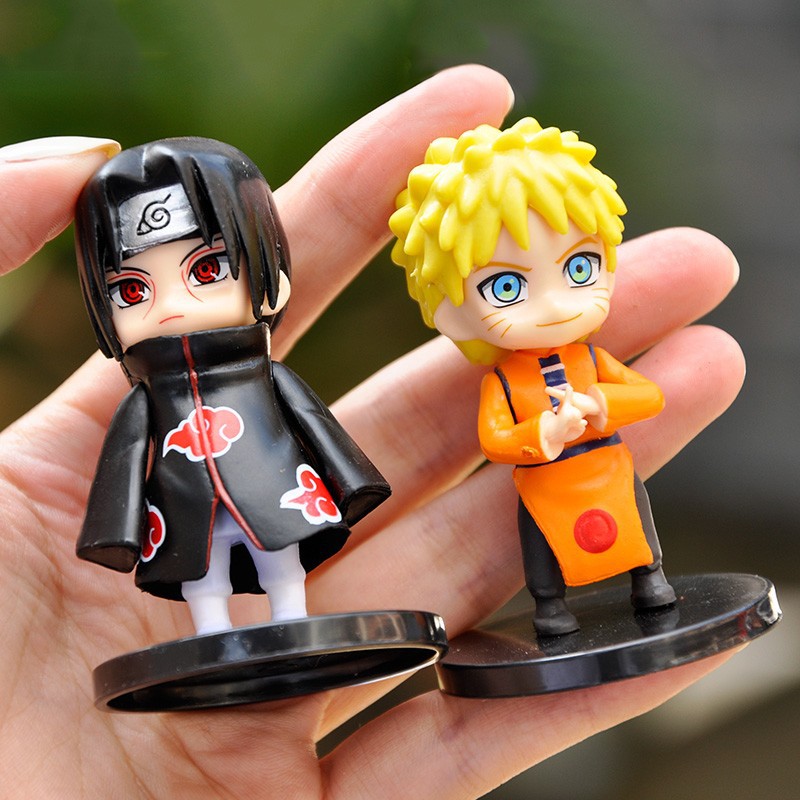 Naruto Shippuden Sasuke Kakashi Chibi pajangan Set Figure 12 pcs