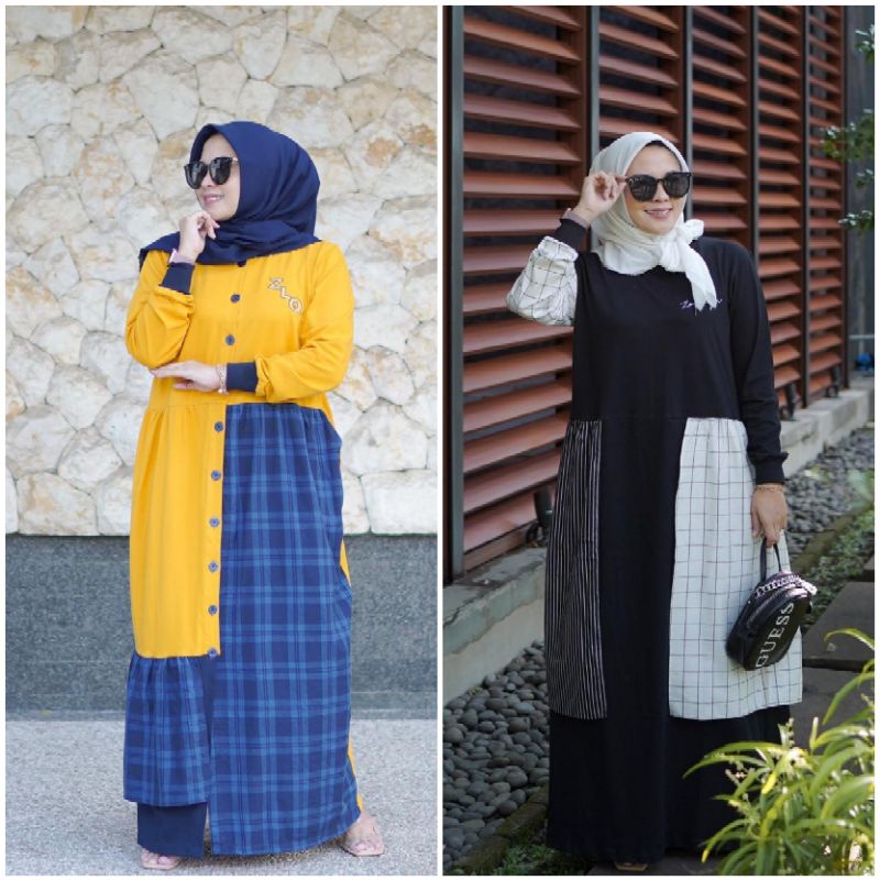 Gamis ZLQ ZOLAQU Motif Kotak Original