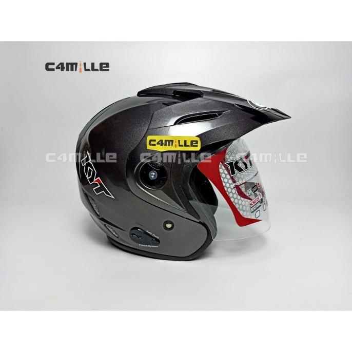 HELM KYT VENOM RR GUN METAL HALF FACE