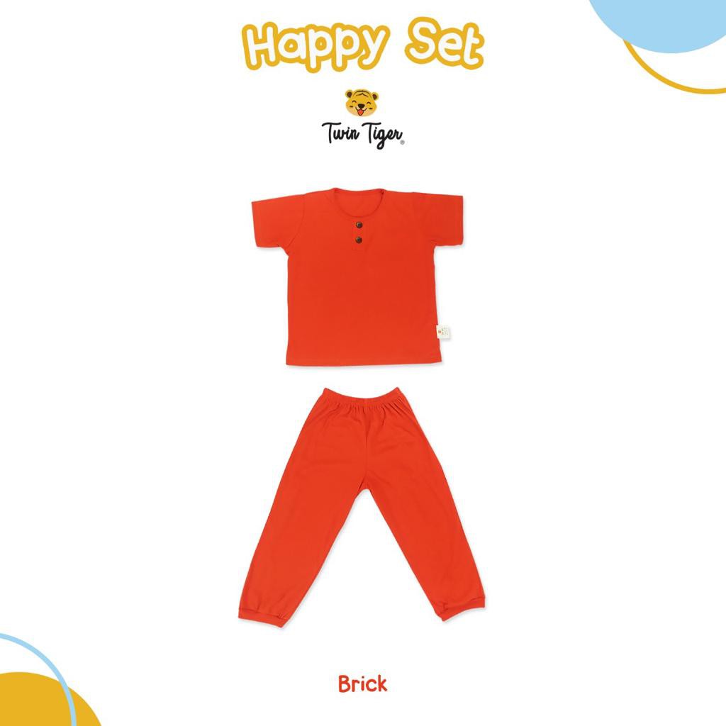 Twin Tiger 0-5 Tahun Setelan Baju Pendek Celana Panjang Happy Set Playset SNI CBKS