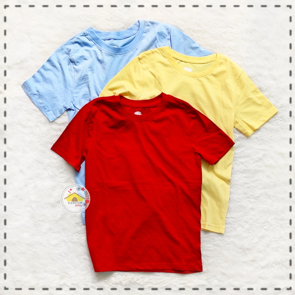 Kaos Anak HM for Boys - Short Sleeve Basic Organic Cotton Plain
