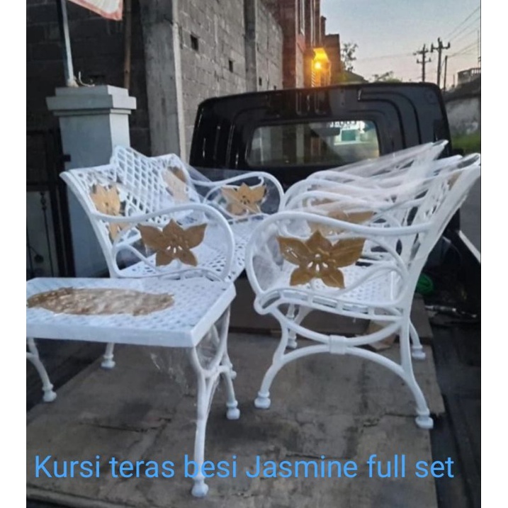 Kursi Teras /Kursi Taman Besi Jasmine Full Set