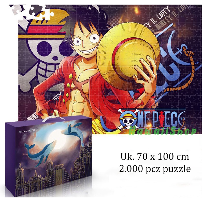 Puzzle Jigsaw 2000 pcs Uk.70 x 100cm Mainan jigsaw Puzzle - Monkey D Luffy