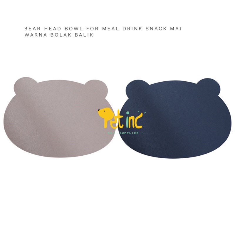 Bear head bowl for meal drink snack mat