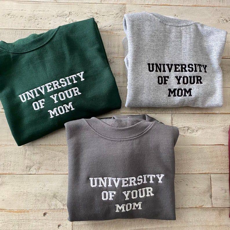 CREWNECK UNIVERSITY OF YOUR MON BORDIR SIZE M - XXL FLEECE TEBAL CREWNECK UNISEX