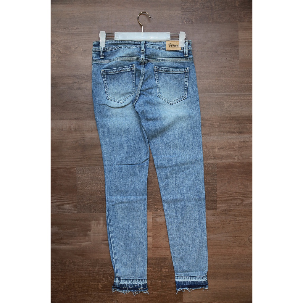 HOPYLOVY Celana Boyfriend Jeans Wanita Ripped High Waist HW Unfinished Renita