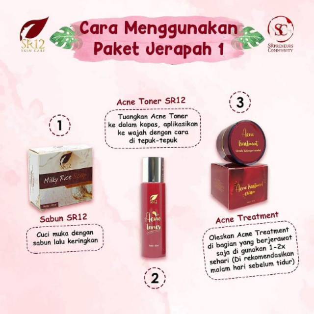 PAKET JERAPAH SR12 / SKINCARE SR12 HERBAL / MENGATASI JERAWAT PARAH / BPOM
