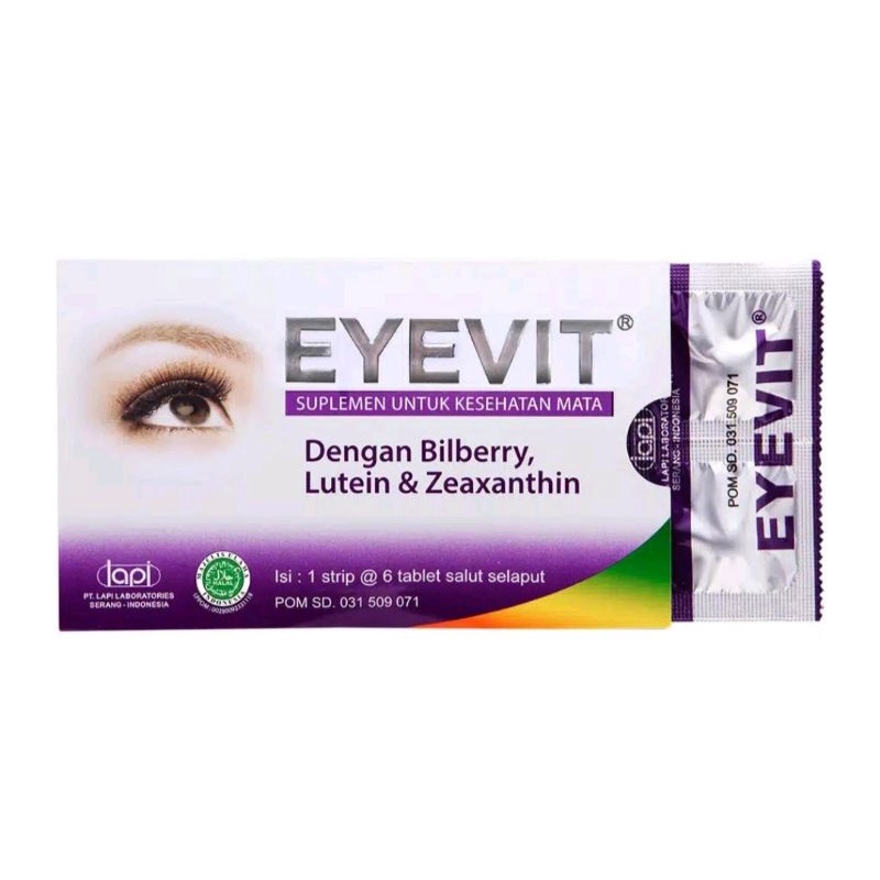 EYEVIT 6 Tablet Suplemen Kesehatan Mata dengan Bilberry Lutein dan Zeaxanthin