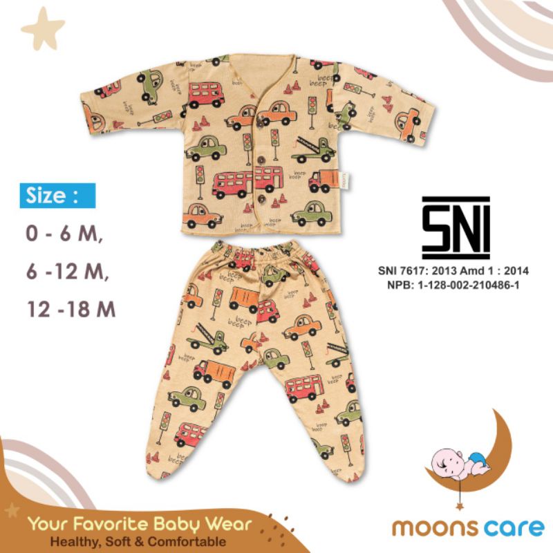 SNI Newborn MOONS STLAN PANJANG TUTUP KAKI PREMIUM STELAN BAJU BARU LAHIR  BAJU BAYI BAJU KUTU