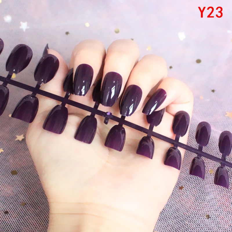 Hbid Glory 24Pcs / Set Kuku Palsu Bahan Akrilik Untuk Nail Art