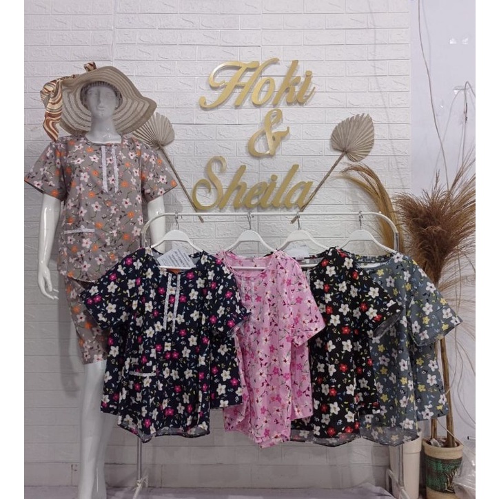 Baju Tidur HOKI &amp; SHEILA Katun wanita celana 3/4 (gabriella)