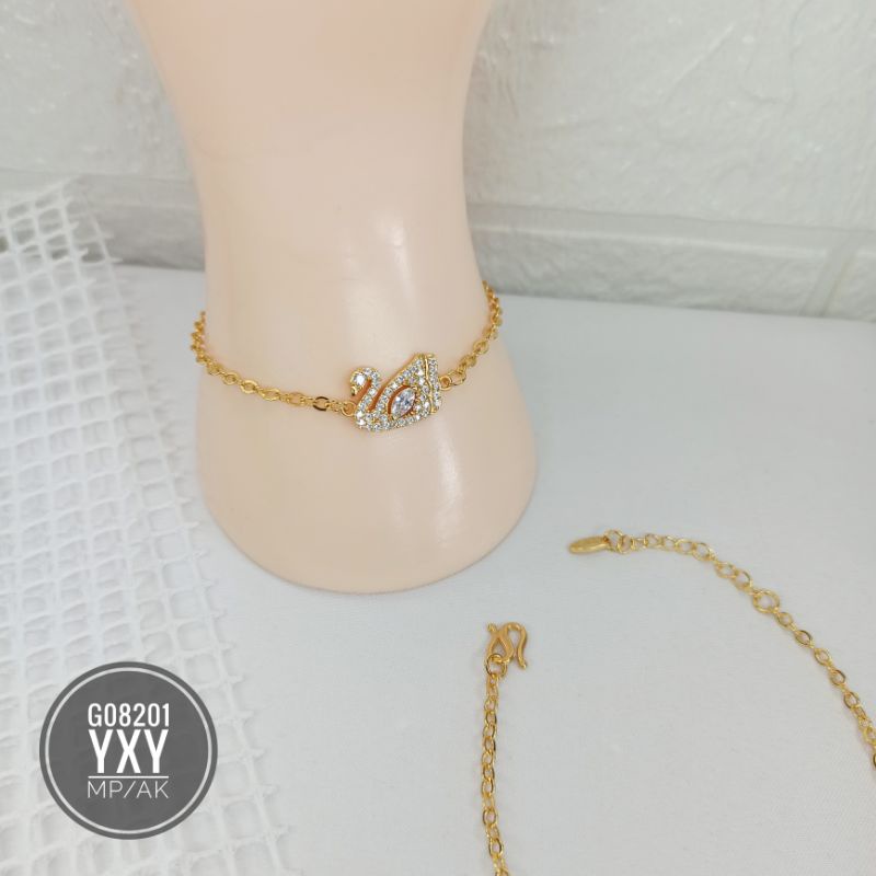 Gelang Yaxiya Rantai Angsa Swan Zircon G08201