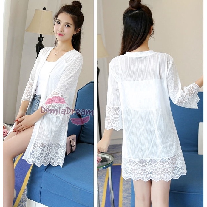 Cardigan Wanita Warna Hitam Putih Luaran Baju Wanita