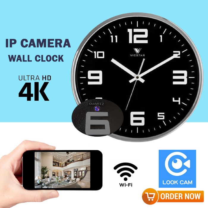 Spy cam Camera ultra 4K Wifi Jam Dinding Ip Camera Wireless CCTV WIFI Wall Clock kamera tersembunyi 