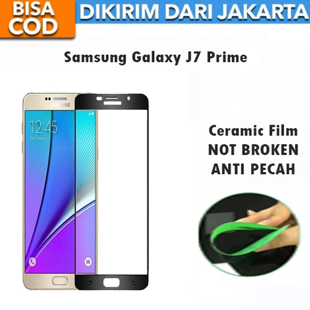 Tempered Glass Samsung Galaxy J7 Prime Full Cover / Full Screen Ceramic Film Anti Gores