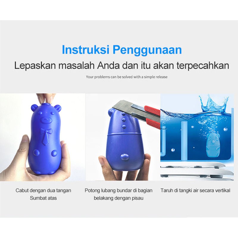 Pembersih Kloset Beruang Biru Pembersih WC dan Penyegar Toilet Automatic