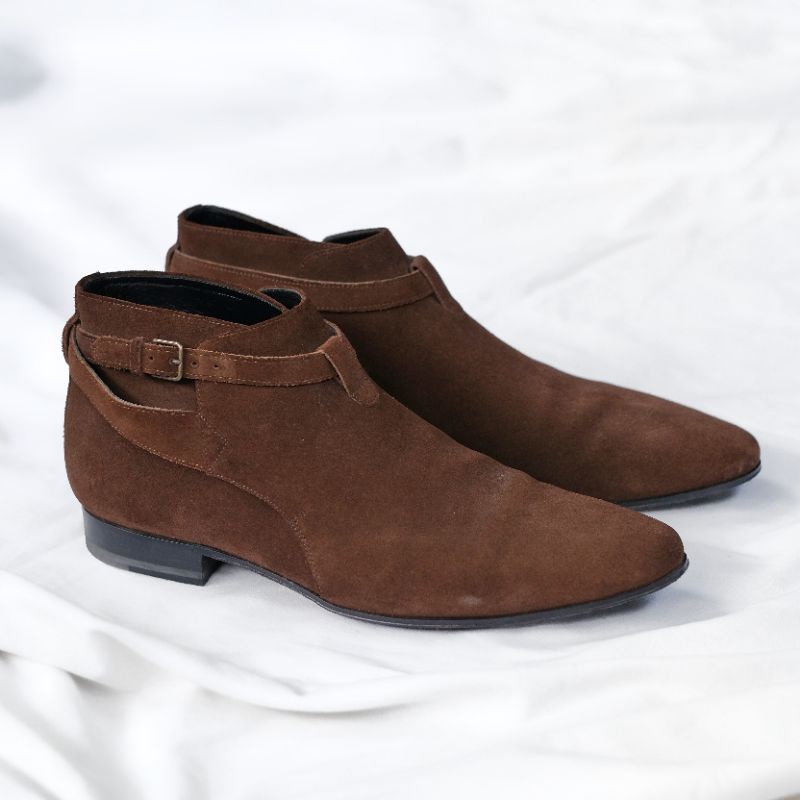 J3 Company Sant laren* Jodphur Crop Ankle Boots Suede Original Made in Italy