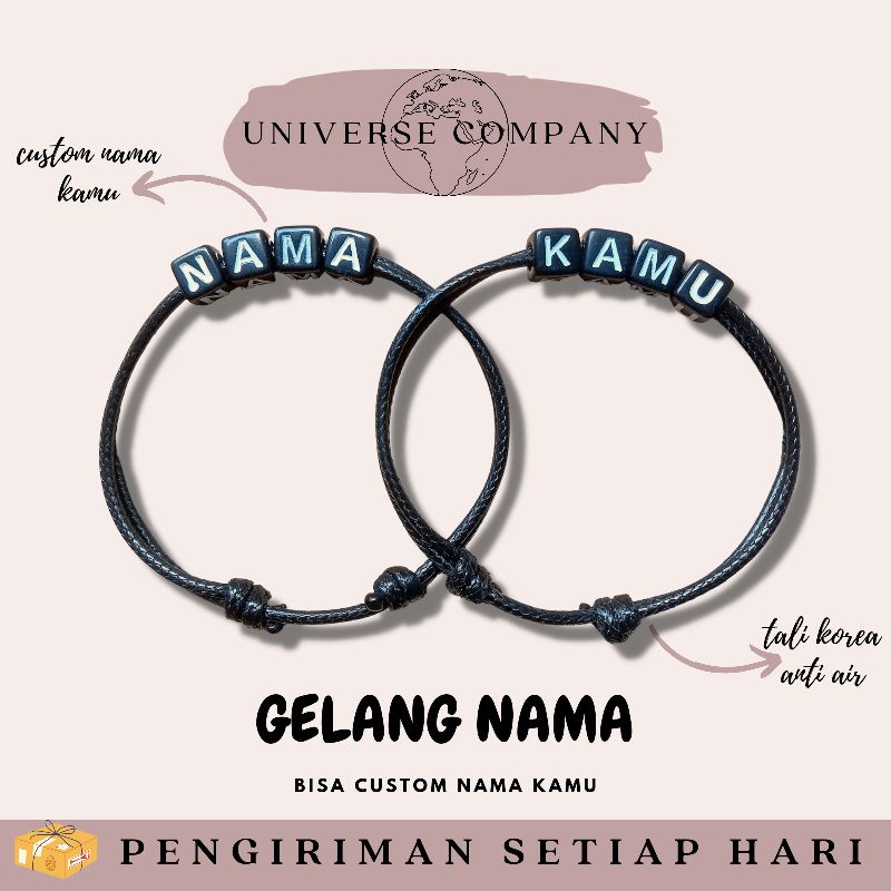 [UC] 1 PCS GELANG BALOK NAMA / GELANG TALI KOREA / GELANG CUSTOM (BISA REQUEST NAMA)